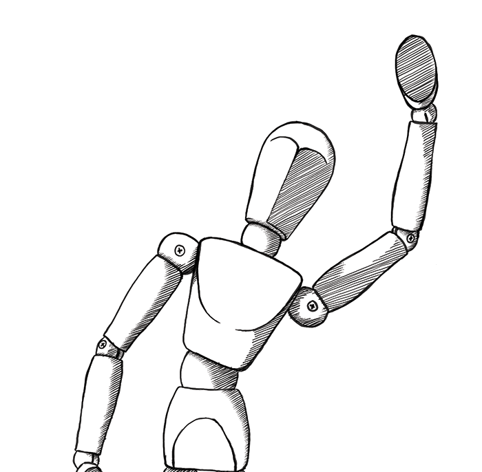 illustration of a wooden dummy